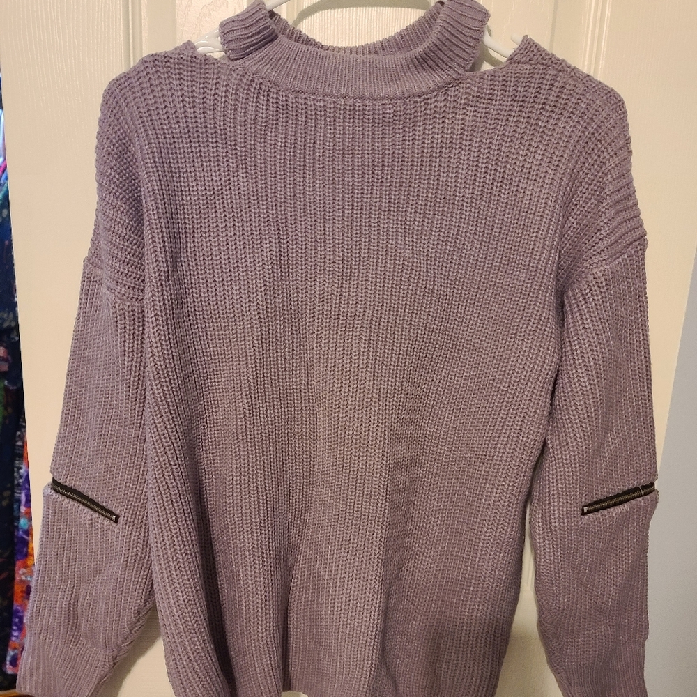 Lavender, cropped sweater